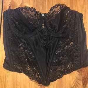 Christian Dior black lace corset top